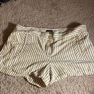 Tan and white shorts